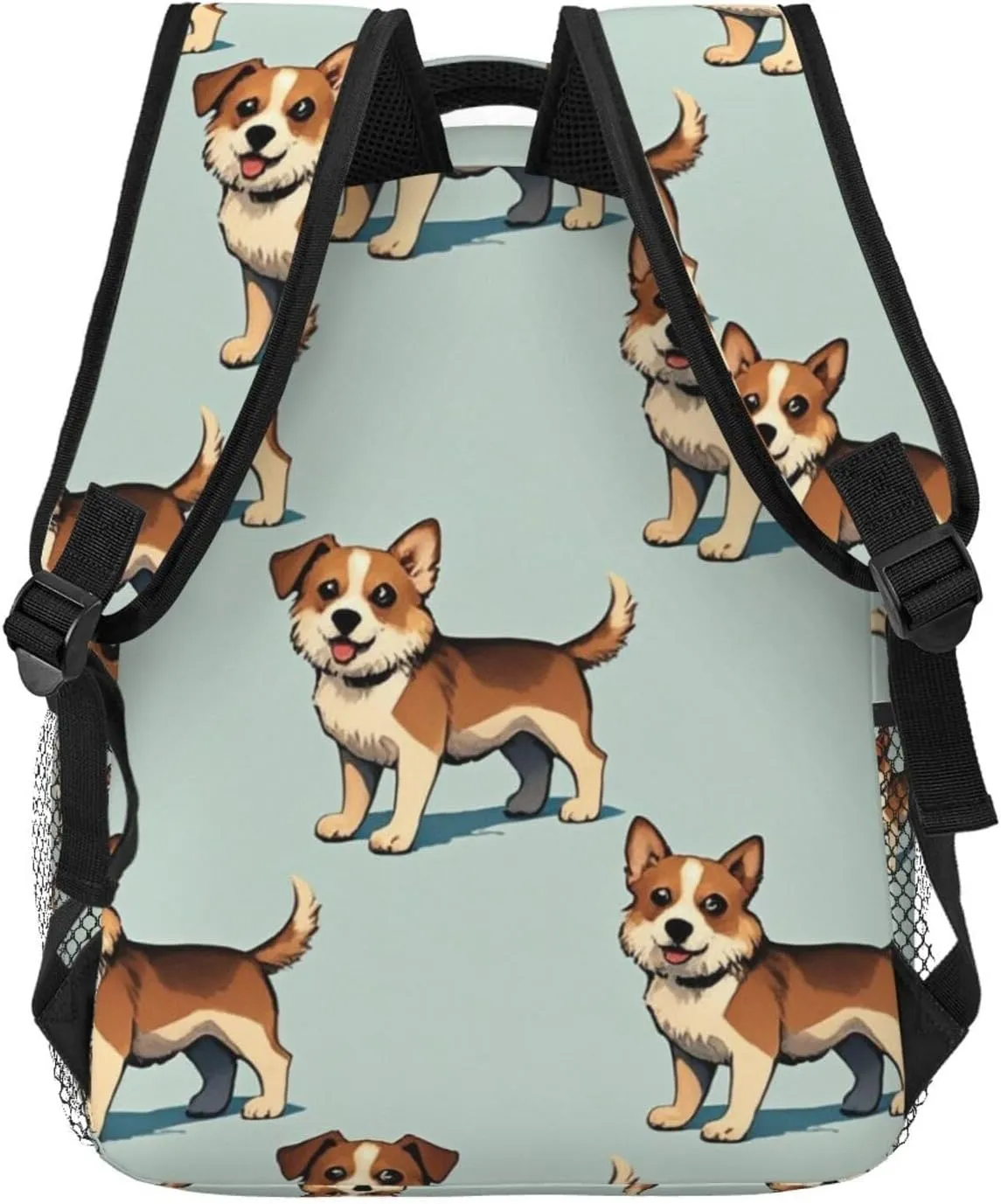 Women Men Polyester Dog Lovers Art Casual Daypack Large Capacity Bookbag With Side Pockets for Sports Picnic Walking Cycling