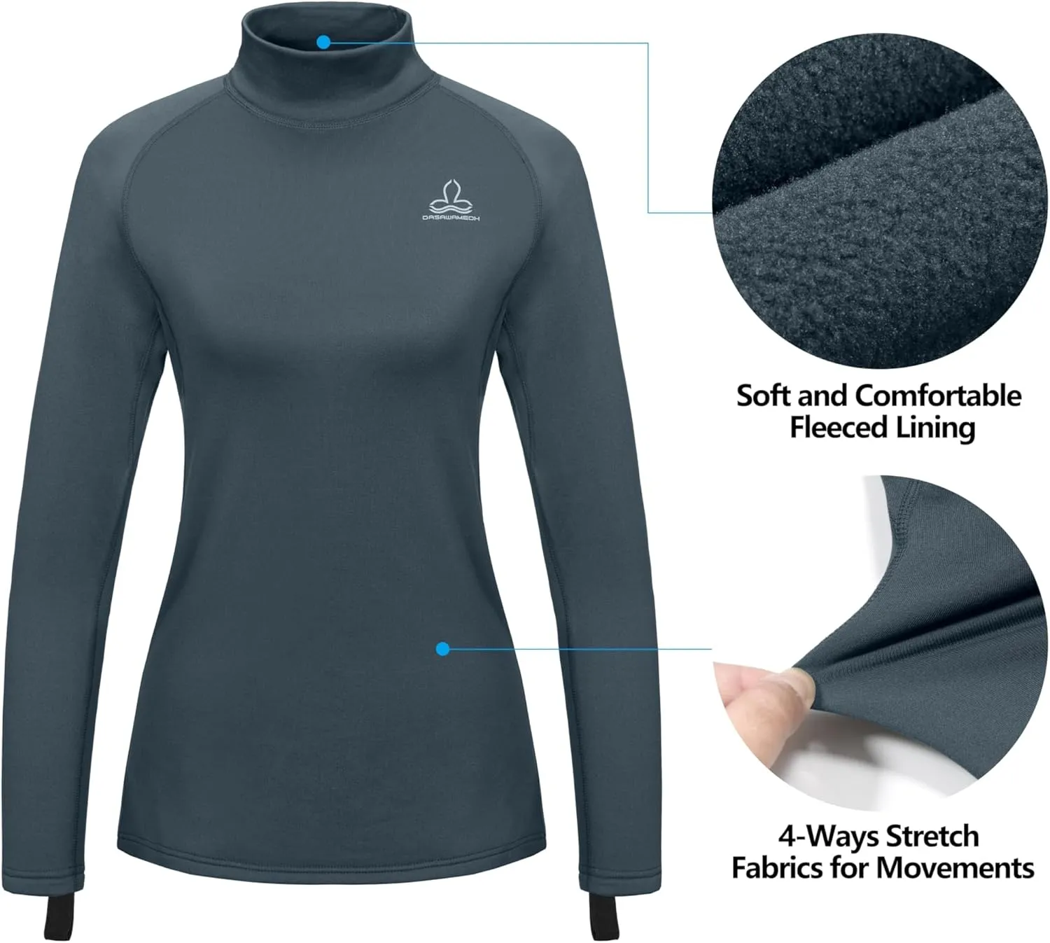 Women's Fleece Thermal Underwear Set Lightweight Warm Base Layers Long Johns for Hiking Skiing Diving