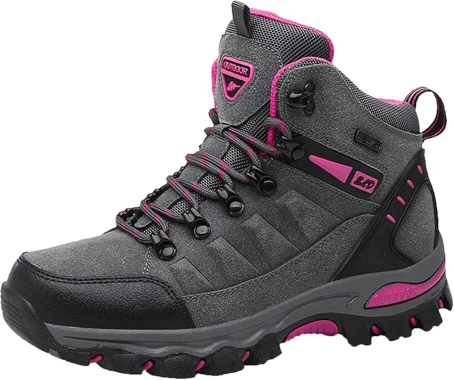 Women's Lightweight Hiking Shoes Mid Height Laces Comfortable Walking Sneakers Outdoor Travel Trekking Camping Adventure Shoes Slip Resistant All-Terrain Hiking Boot for Women Men