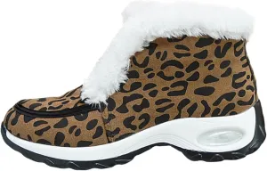 Womens Snow Boots Suede Anti-slip Winter Boots Classic Warm Fur Booties Casual Slip on Ankle Boots Comfortable Winter Shoes Trekking Shoes