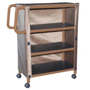 WoodTone - Utility & Linen Cart 20 X 42 X 51.25 Inch 20 X 32 Inch Shelf Size - WT332-3C-SST