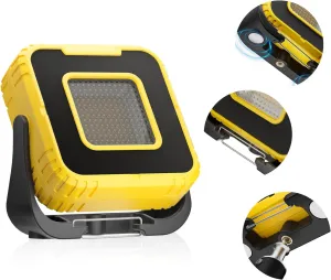 Working Lights, Portable LED Work Light Spotlight 3000mAh Rechargeable Dual Light Source with SOS Light Dimmable Cordless Magnetic Worklight COB Floodlight for Camping Garage Repair Hiking