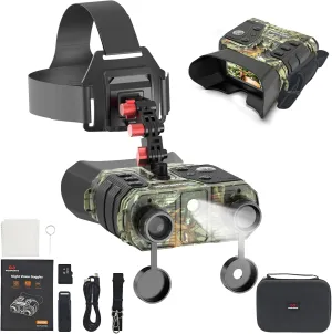 WOSPORTS Night Vision Goggles for Adults – 4K Binoculars with 48MP Photo, 1300ft Infrared Scope, 10X Optical Zoom, Digital Zoom Camera, NVG for Hunting, Campin,g Wildlife Travel – Gifts for Men