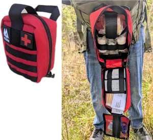 WT Outdoors First Aid Trauma Kit for Camping & Travel – Tourniquet Emergency Tactical IFAK Quick Deployment Bag with Burn Care,Wound Care,Survival Blanket, CPR Mask – Bleed Control-