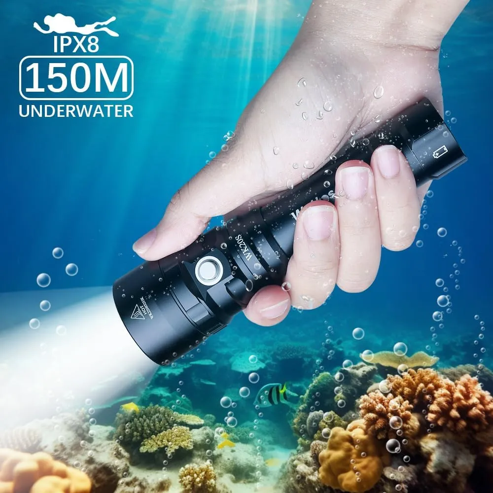 Wurkkos Scuba Diving Flashlight,2000 Lumen Dive Flashlight 363M Long Range SST40 LED 90CRI 5000K IPX8 Waterproof Underwater Torch Professional Snorkeling Light for Under Water Deep Sea Cave