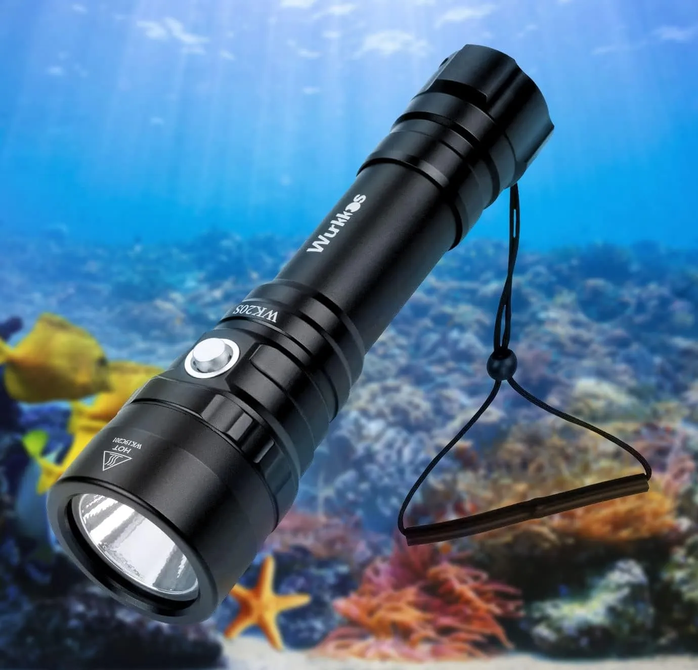 Wurkkos Scuba Diving Flashlight,2000 Lumen Dive Flashlight 363M Long Range SST40 LED 90CRI 5000K IPX8 Waterproof Underwater Torch Professional Snorkeling Light for Under Water Deep Sea Cave