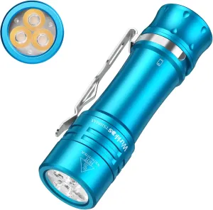 Wurkkos TS10 MAX LED Mini Flashlight, Rechargeable EDC Flashlight 2500 Lumen, Super Bright Pocket Flashlight with RGB Aux LED, Anduril 2.0 UI, Handheld Flashlight for Camping Emergency, Outdoor
