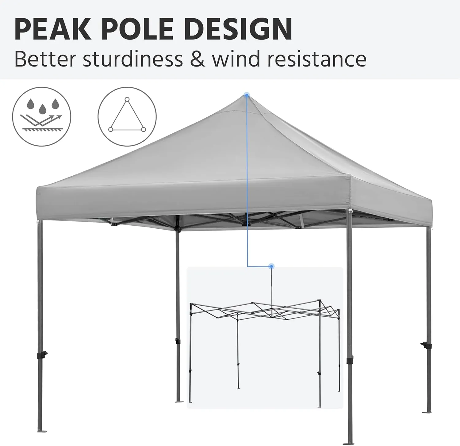 Yaheetech 10x10 Pop Up Commercial Canopy Tent with 4 Removable Sidewalls, Sandbags, Stakes & Ropes, Waterproof Instant Canopies for Wedding Party Commercial Event Pavilion, Light Gray