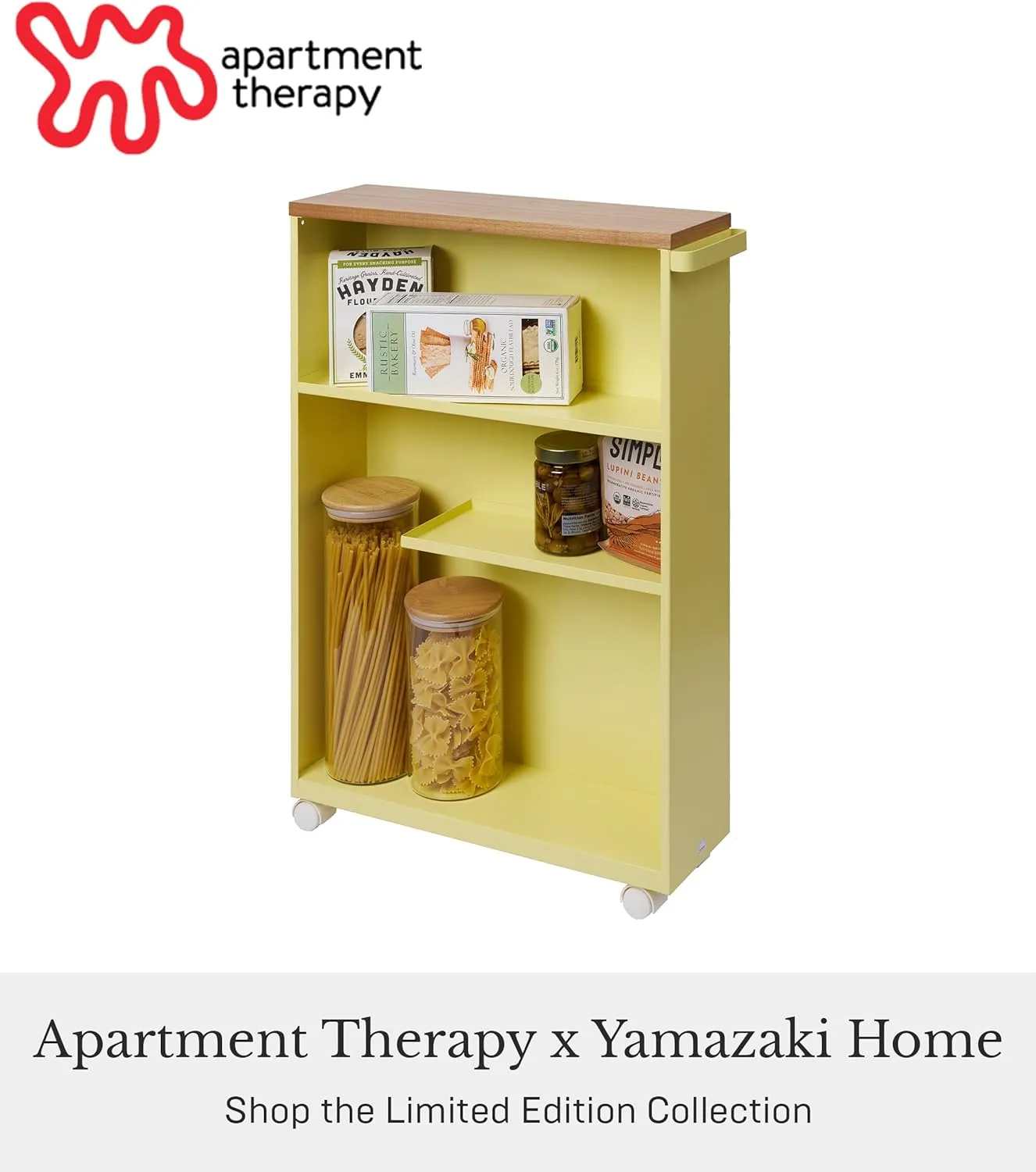 Yamazaki Home Tower Rolling Slim Bathroom Utility Cart with Handle - Storage Shelf Narrow Organizer Rack, 27" - Steel -