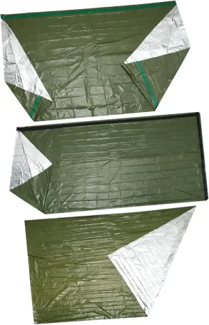 Yardwe Emergency Outdoor Survival Sleeping Bag with Thermal Blanket Tent for Camping Hiking and Emergency Situations Olive Green Thermal Sleeping Mat Sack