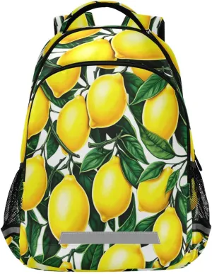 Yellow Lemons Design Waterproof Backpack - Casual Outdoor Sports Daypack with Ergonomic Shoulder Straps#463