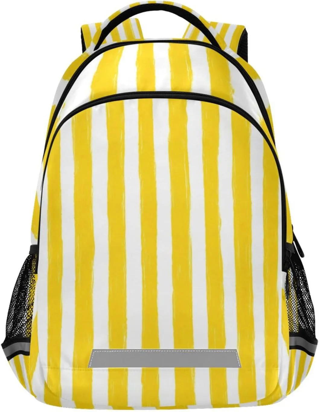 Yellow Stripes Design Waterproof Backpack - Casual Outdoor Sports Daypack with Ergonomic Shoulder Straps#97
