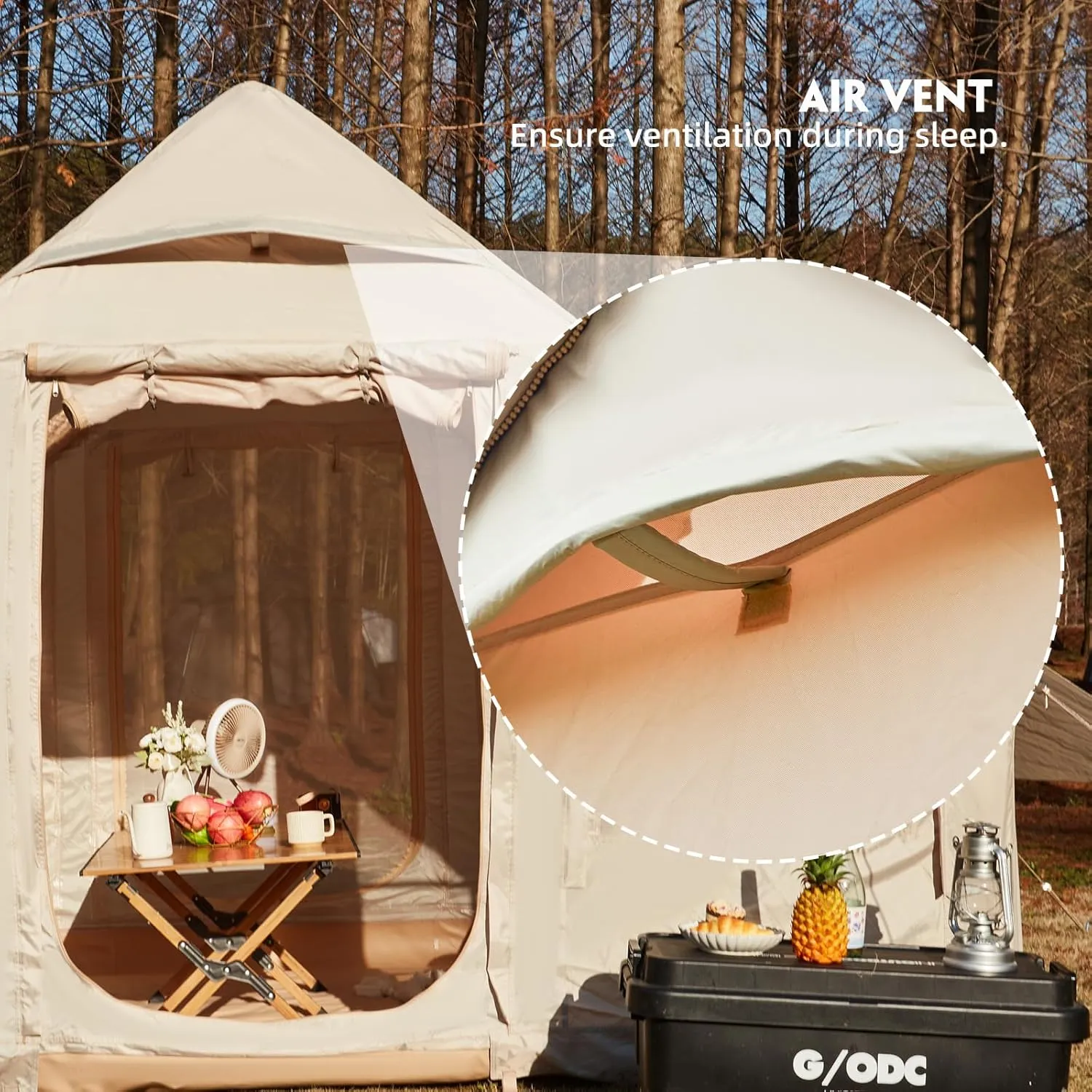 Yoleny 4/6/8/10/12 Person Inflatable Camping Tent with Extended Canopy, Mesh Windows & Pump, 4 Season Glamping Tent with 1-2 Room, Upgraded Waterproof Oxford, Easy Setup