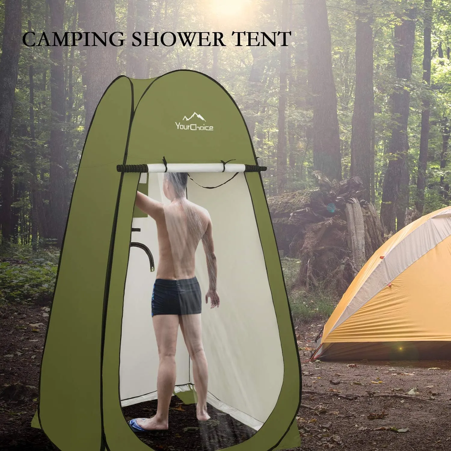 Your Choice XL Pop Up Privacy Shower Tent - Portable Changing Tent for Camping, Beach & Poolside - 82.6" Tall Double Storage Pockets & Carry Bag