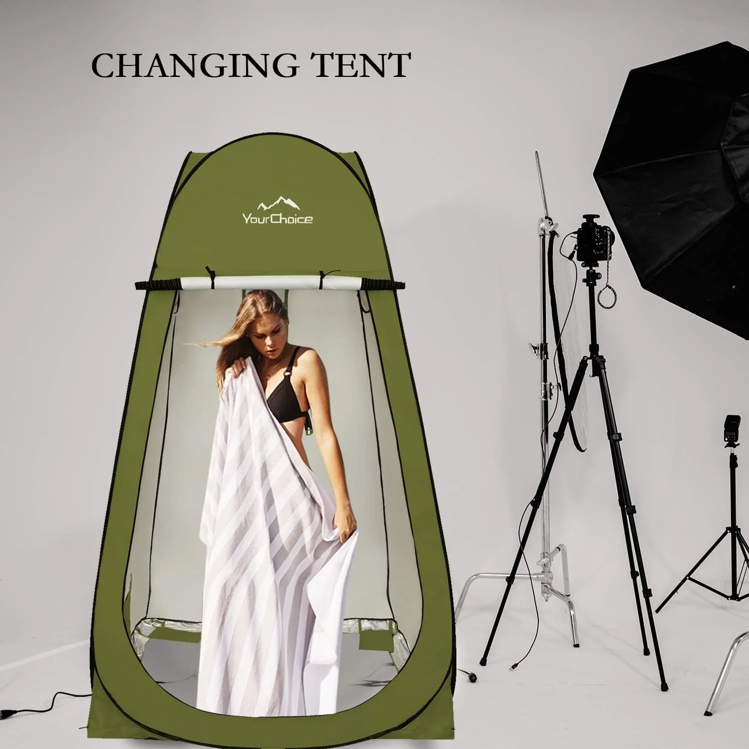 Your Choice XL Pop Up Privacy Shower Tent - Portable Changing Tent for Camping, Beach & Poolside - 82.6" Tall Double Storage Pockets & Carry Bag