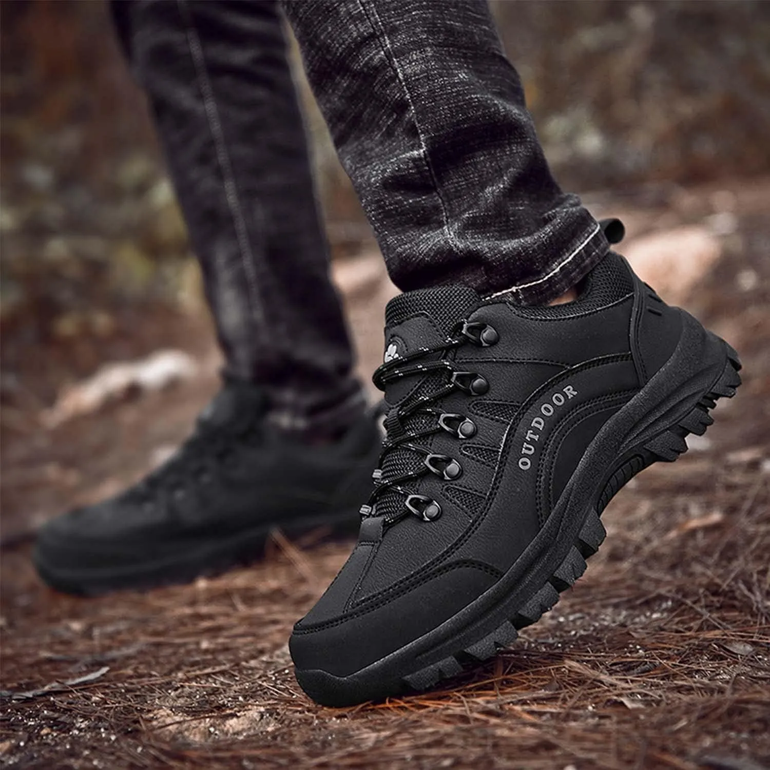 YUKTOPA Men's Waterproof Hiking Shoes Breathable Anti Slip Ankle Booties Durable Hiking Trekking Trails Shoes
