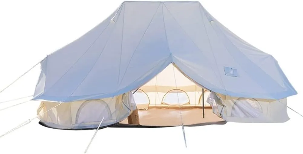 Yurt Tent with Stove Hole for Family Camping, Large Space 4-Season Bell Tent for Music Festivals, Parties, and Picnics, Waterproof Breathable Teepee Tent