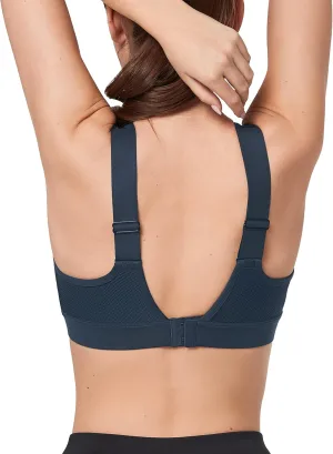 Yvette Adjustable Molded Cup Supportive Sports Bras - High Impact Wireless Bra for Large Breasts