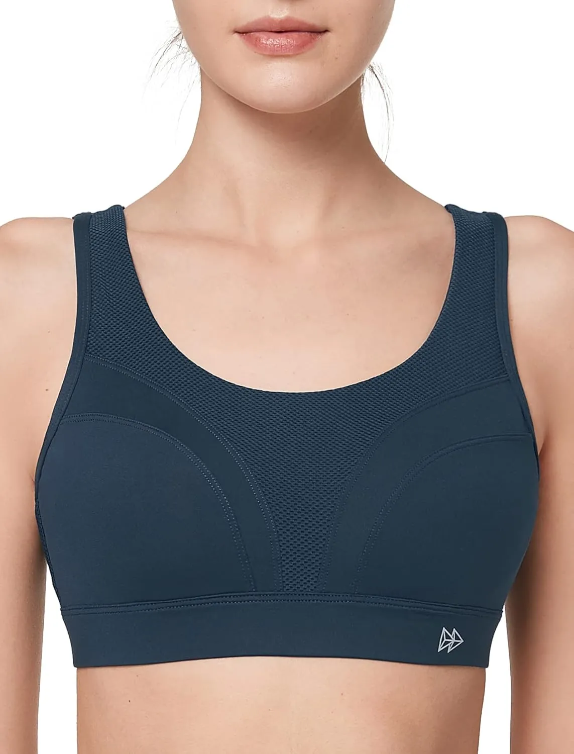 Yvette Adjustable Molded Cup Supportive Sports Bras - High Impact Wireless Bra for Large Breasts