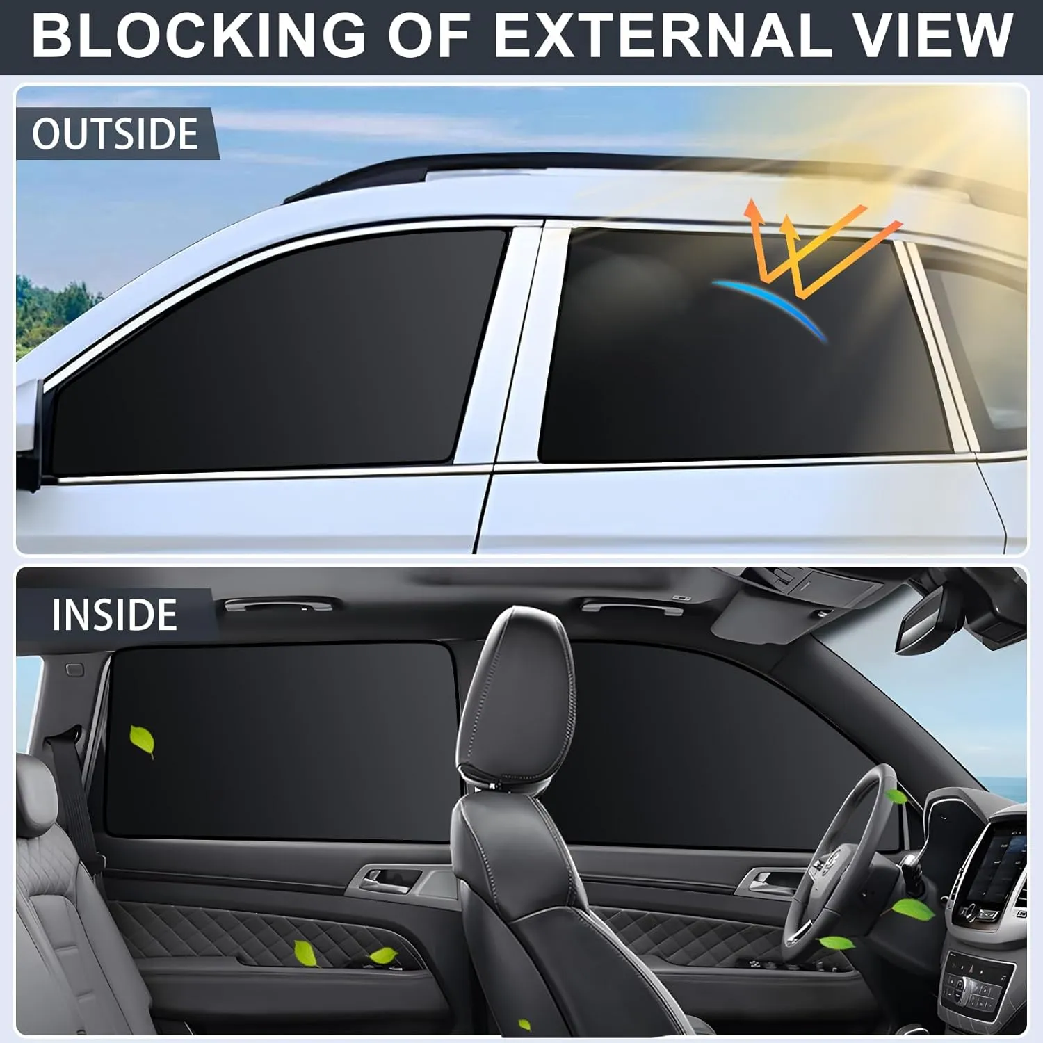 ZATOOTO Car Window Shades - 4 Pack Car Window Covers Premium UV Blocking, Side Window Curtains Full Blackout for Privacy, Breastfeeding, Napping, Camping, and Travel, Universal Fit for Most Vehicles
