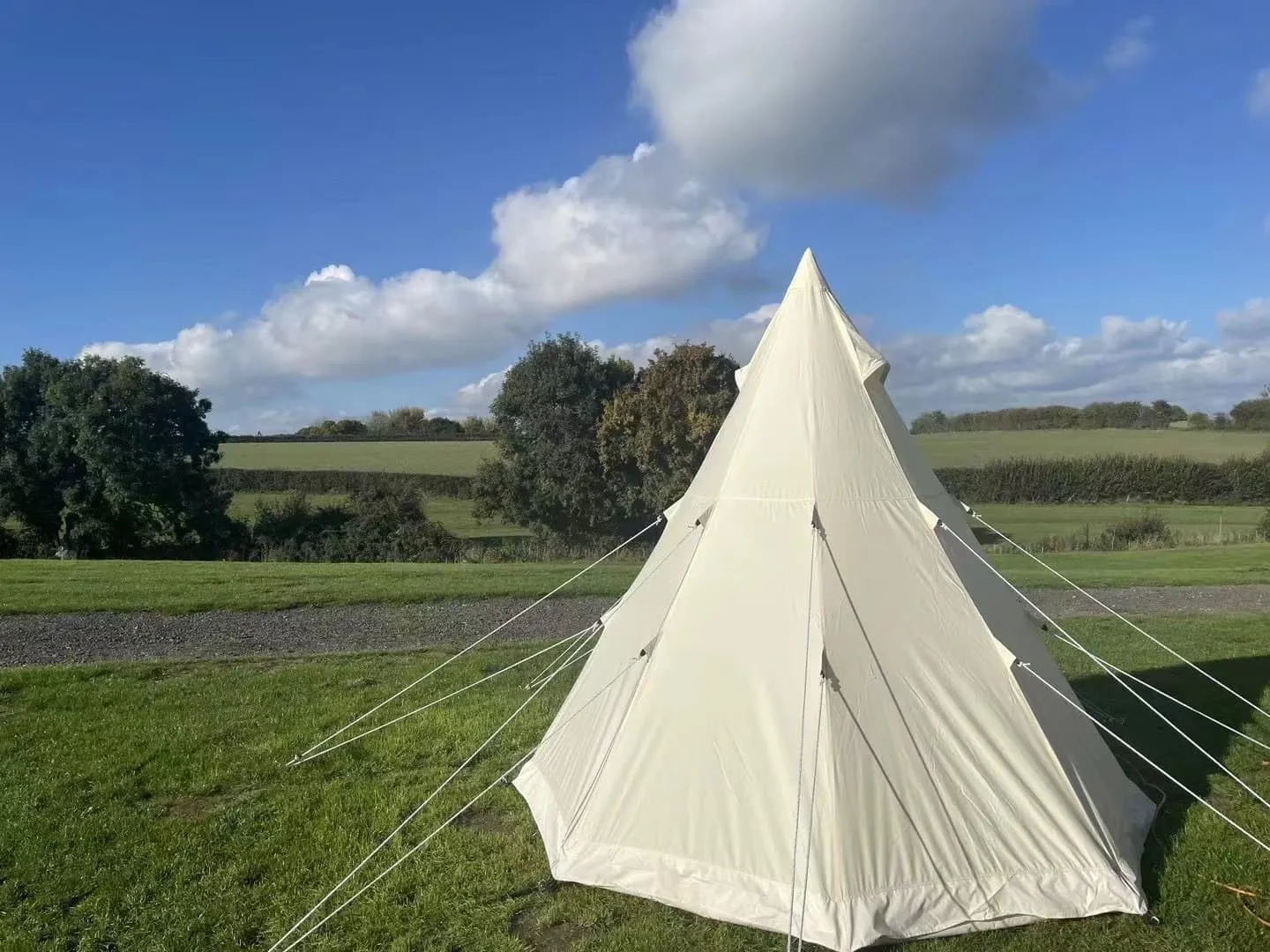 ZeHuoGe 4 Season Tent 9.85ft Glamping Tent, Hot Tent, Ideal for Family Camping, Hiking,Canvas Tent with Aluminum Pole
